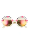 Rad + Refined Suns Out Buns Out Round Sunglasses In Hot Pink/ Orange Mirrored