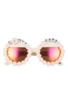 Rad + Refined Donut Care Round Sunglasses In Pink/ Orange Mirrored