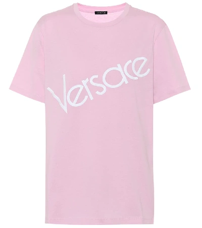 Versace Mytheresa独家发售 — Logo棉质t恤 In Pink