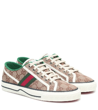 Gucci Tennis 1977 Canvas Trainers In Brown