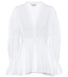 ALEXANDER MCQUEEN Cotton-poplin blouse,P00466948