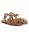 Pèpè Floral Strap Open Toe Sandals In Brown