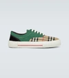BURBERRY Vintage check colorblocked sneakers,P00433357