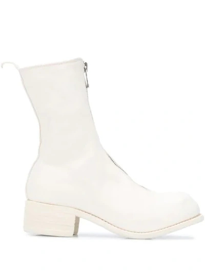 Guidi Zipped-up Boots In White