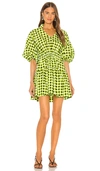 S/w/f Gingham Mini Dress In Checkmate Lime