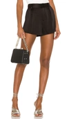 Alice And Olivia Alice + Olivia Alden Tulip Hem Shorts In Black