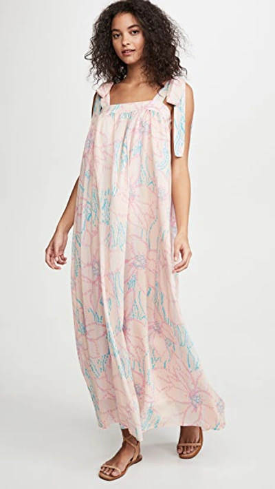 Warm Cloud Dress In Peach Floral