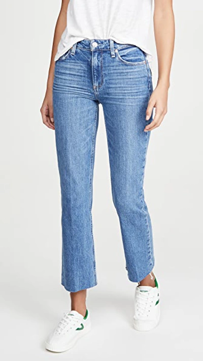 Paige Vintage Colette Jeans With Caballo Inseam And Raw Hem In Sonic Distressed