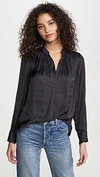 Zadig & Voltaire Satin-finish V-neck Blouse In Noir