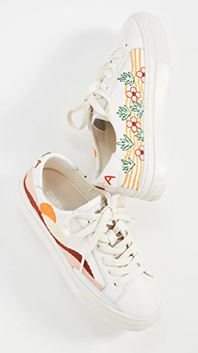 Soludos Hawaiian Fauna Embroidered Low-top Trainers In White