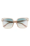 TOM FORD FAYE 56MM GRADIENT SQUARE SUNGLASSES,FT0788W5645P