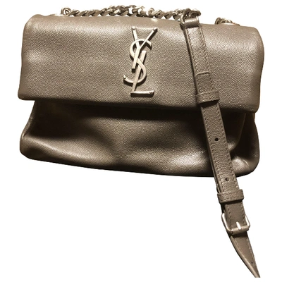 Pre-owned Saint Laurent West Hollywood Leather Crossbody Bag In Grey