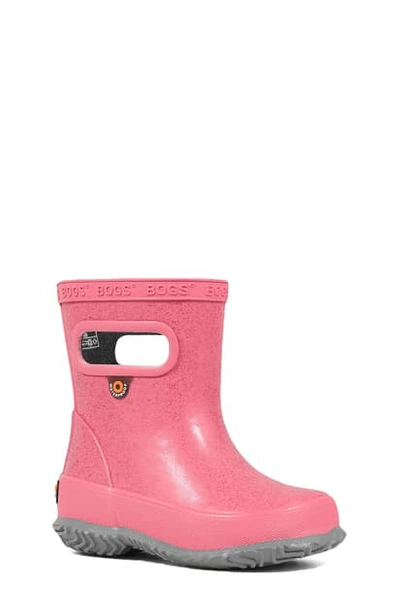 Bogs Kids' Glitter Skipper Waterproof Rain Boot In Pink