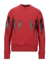 Neil Barrett Lightning Bolt Sweatshirt In Red