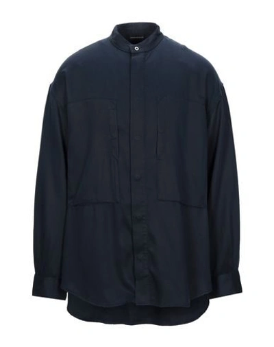 Emporio Armani Solid Color Shirt In Blue