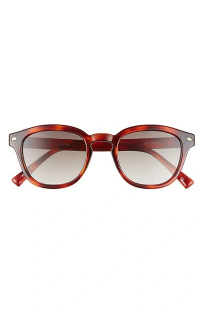 Le Specs Conga 49mm Round Sunglasses In Toffee Tortoise/ Khaki