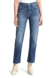 Mother The Tomcat High Waist Straight Leg Ankle Jeans In Tell It To The Pope