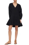 Anine Bing Peyton Cotton-poplin Mini Dress In Black