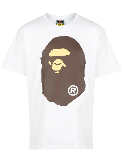 Bape Big Ape Head T-shirt In White