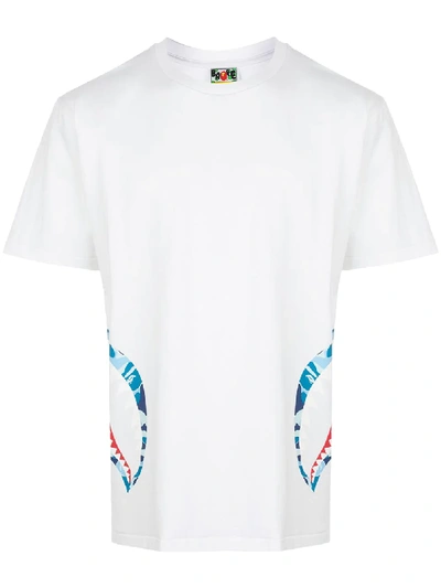 Bape Abc Side Shark T-shirt In White