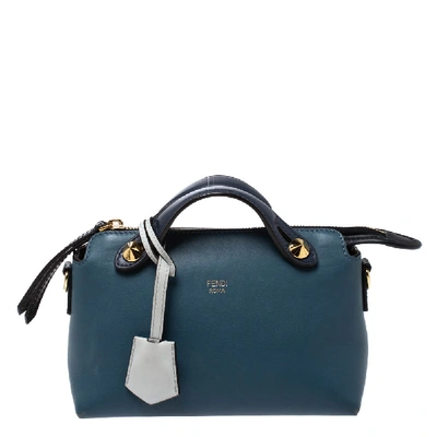 Pre-owned Fendi Blue Leather Mini By The Way Crossbody Bag