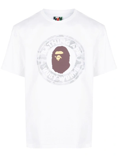 Bape Abc Dot Reflective Busy Works T-shirt In White