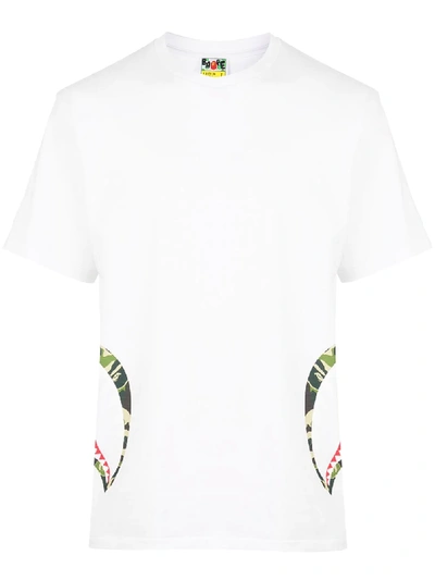 Bape Abc Side Shark T-shirt In White