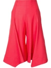 Eudon Choi High Rise Cropped Trousers In Red