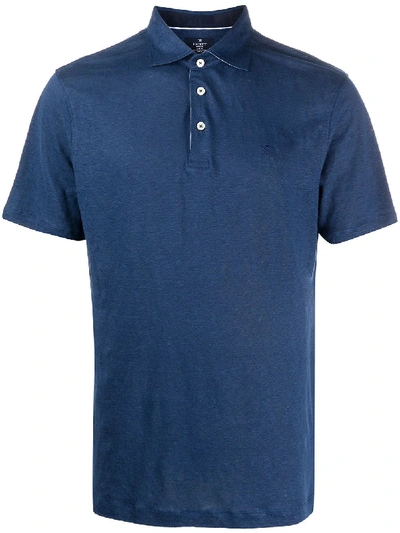 Hackett Embroidered Logo Polo Shirt In Blue