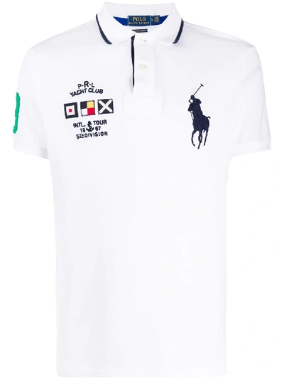 Polo Ralph Lauren Flag Patch-embellished Polo Shirt In White