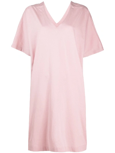 Issey Miyake V-neck T-shirt Dress In Rosa