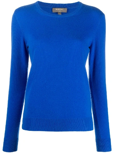 N•peal Crew Neck Cashmere Jumper In Blue
