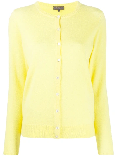 N•peal Round Neck Cashmere Cardigan In Yellow