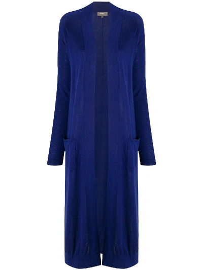 N•peal Long-length Cashmere Cardi-coat In Blue