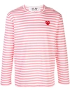 COMME DES GARÇONS PLAY STRIPED LOGO T-SHIRT