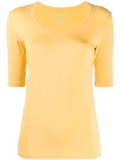 Majestic Scoop Neck Fitted Top In Yellow