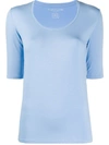 Majestic Scoop Neck Slim-fit T-shirt In Blue