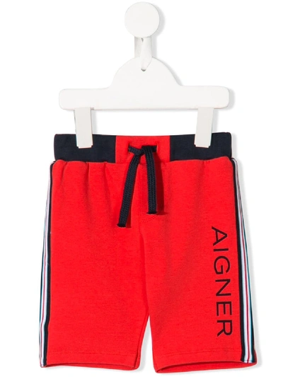 Aigner Babies' Logo Print Track Shorts In White