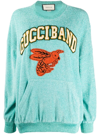 Gucci Logo Detail Sweatshirt In Blue