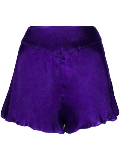 Forte Forte Satin Shorts In Purple