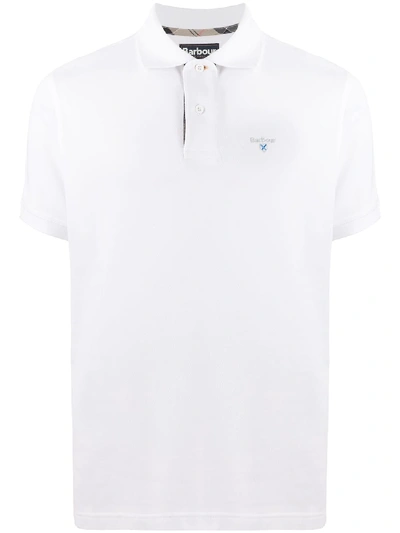 Barbour Regular Fit Tartan Pique Polo In White