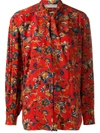 GIVENCHY FLORAL-PRINT PUSSY-BOW BLOUSE