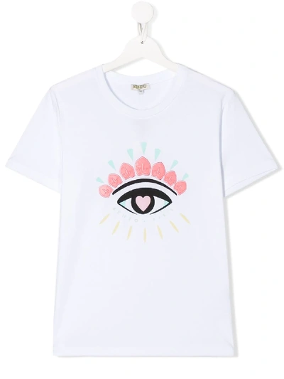 Kenzo Teen Logo Patch T-shirt In White