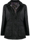 Barbour Beadnell Waxed-cotton Jacket In Black