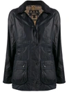Barbour Beadnell Waxed Cotton Jacket In Black