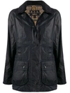 Barbour Beadnell Cotton Wax Long Sleeve Jacket In Black