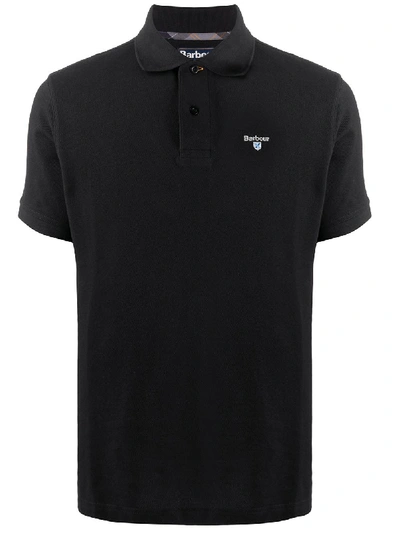 Barbour Embroidered Cotton Polo In Black