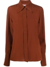 Victoria Beckham Straight Fit Shirt In Brown