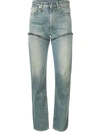 R13 ZIP-DETAIL FITTED JEANS,15177812