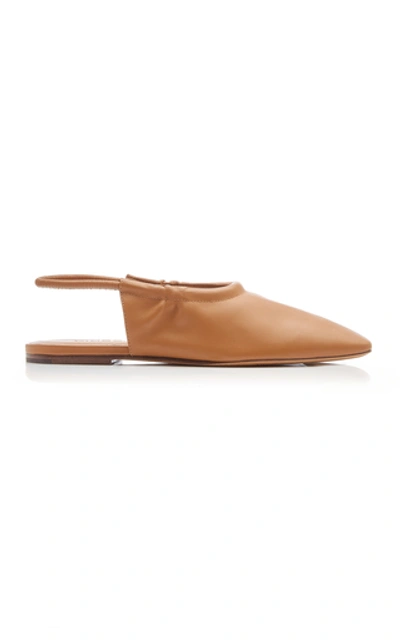 Vince Cadya Leather Slingback Flats In Brown